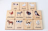 Wooden Montessori Flashcards - Learning Farm Animals Flashcards