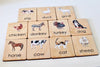 Wooden Montessori Flashcards - Learning Farm Animals Flashcards