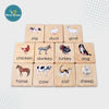 Wooden Montessori Flashcards---Learning Farm Animals Flashcards