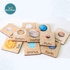 Wooden Montessori Flashcards--Learning the Solar System Flashcards