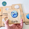 Wooden Montessori Flashcards--Learning the Solar System Flashcards