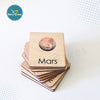 Wooden Montessori Flashcards--Learning the Solar System Flashcards